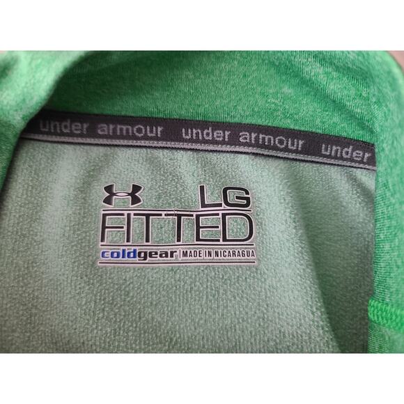 Under Armour bright green cold gear mock neck long sleeve shirt - large - Picture 3 of 7